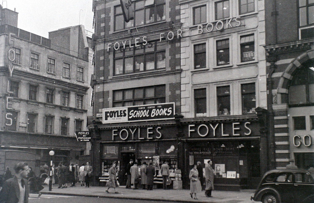Image result for foyles bookshop black and white