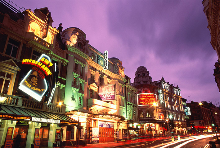 Year in Pics- Theatre: Shaftesbury Avenue theatres at dusk